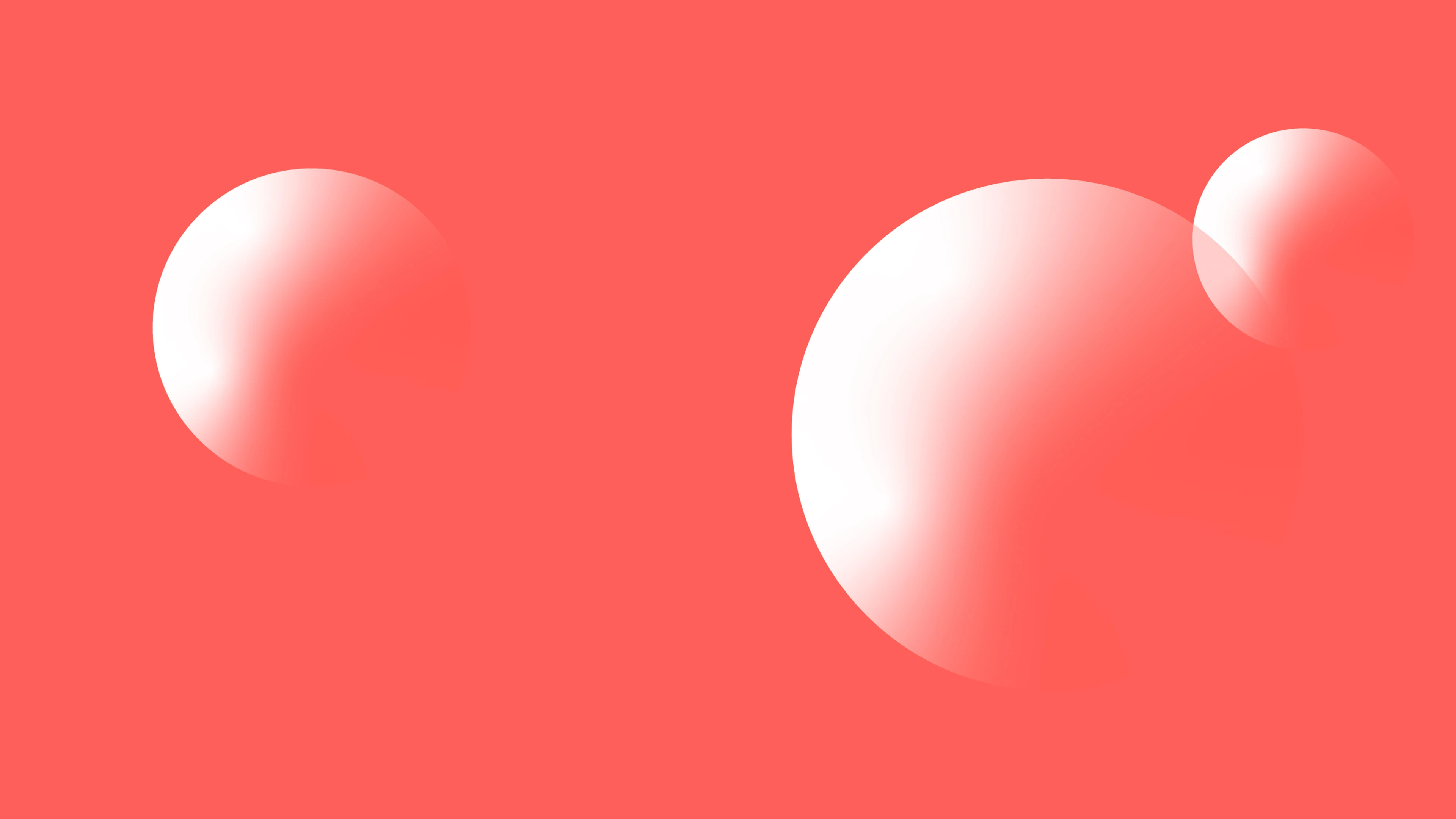 three gradient circles on red background